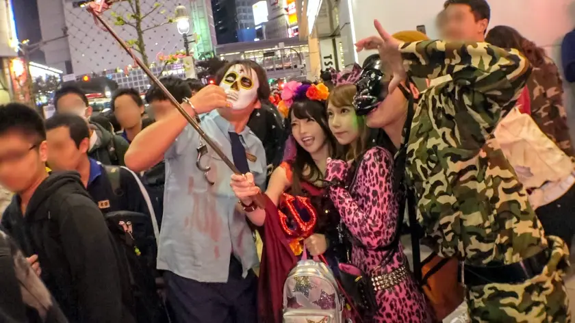  渋谷ハロウィン当日！大騒ぎ！逮捕者続出… 咲々原リン (200GANA-1928)-2